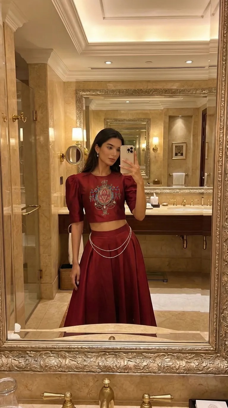 Red Emblem Set selfie